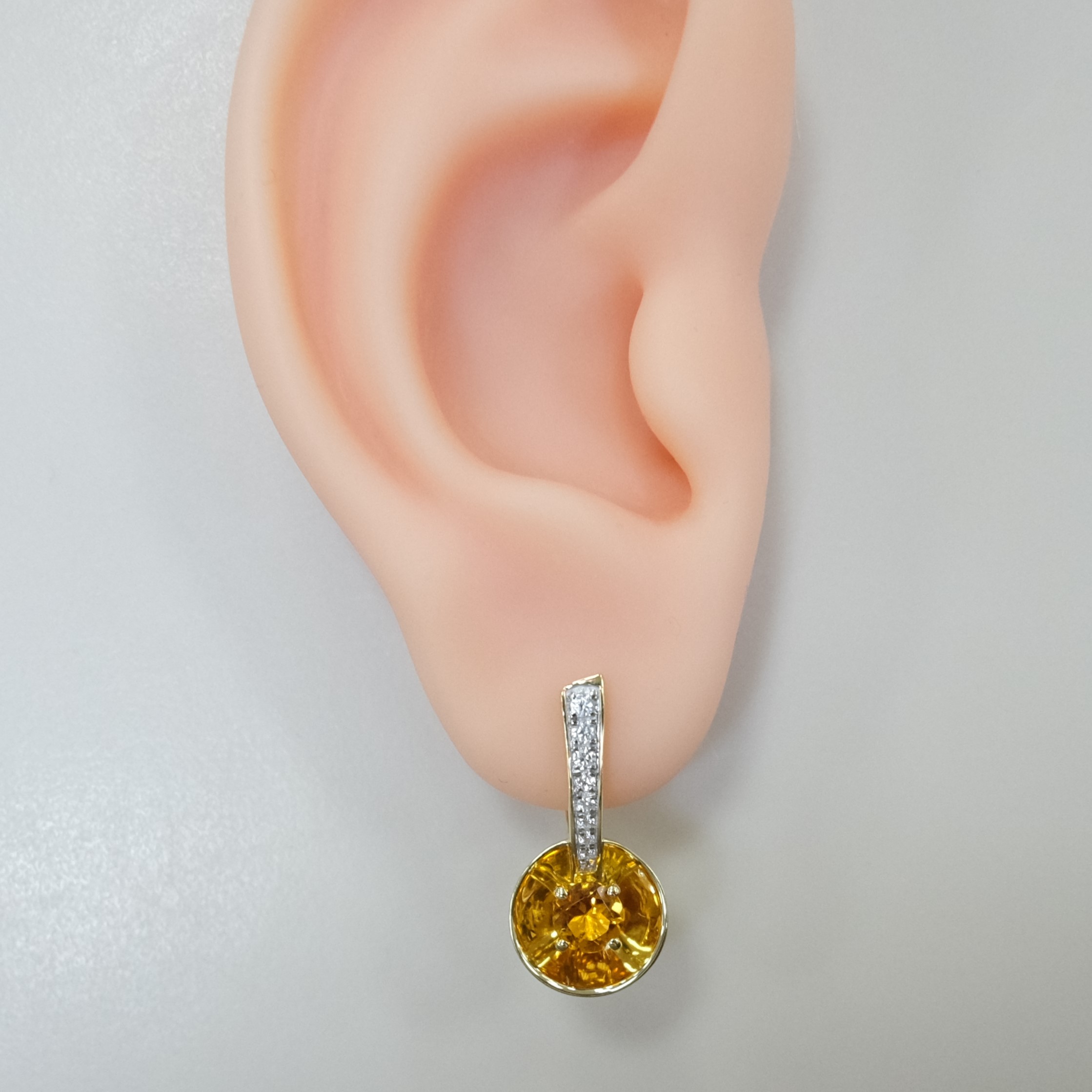 Серебряные серьги с цитринами